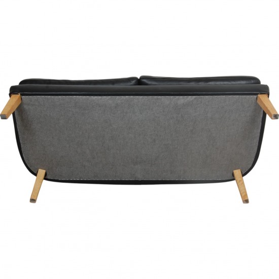 Arne Vodder 2.seater AV5 sofa in black leather