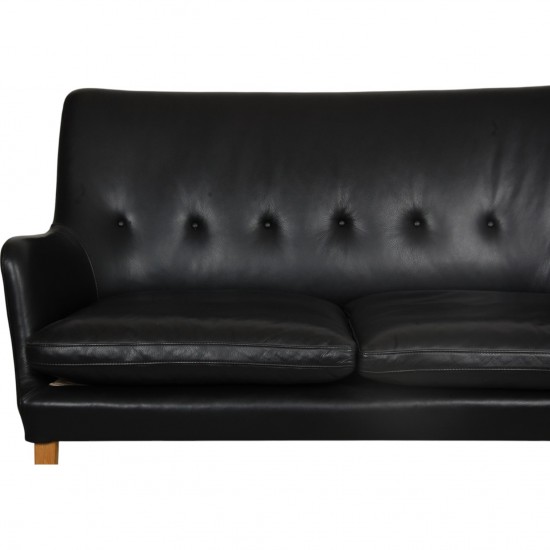 Arne Vodder 2.seater AV5 sofa in black leather