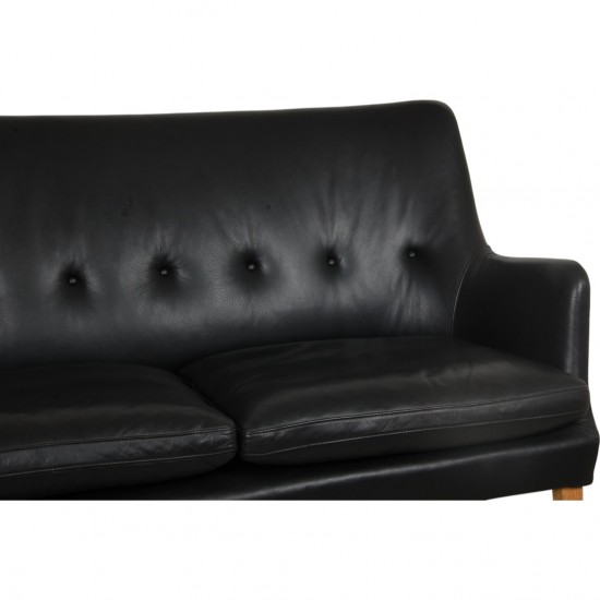 Arne Vodder 2.seater AV5 sofa in black leather