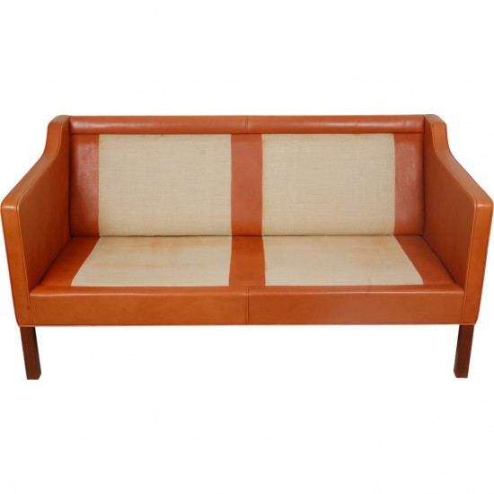 Børge Mogensen 2-personers 2212 sofa i patineret cognac læder