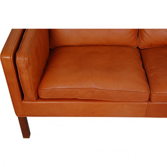 Børge Mogensen 2-personers 2212 sofa i patineret cognac læder