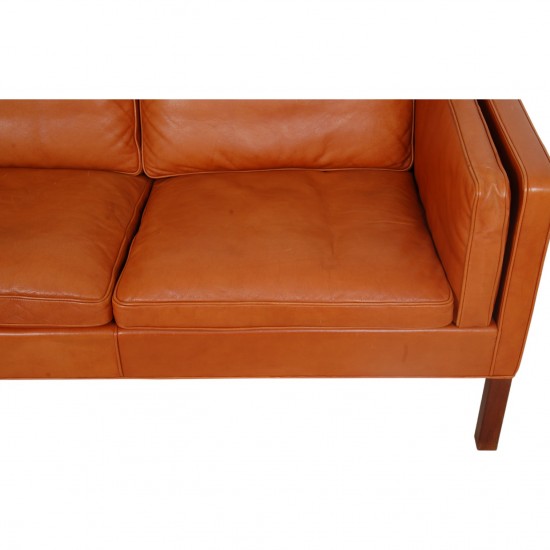 Børge Mogensen 2-personers 2212 sofa i patineret cognac læder