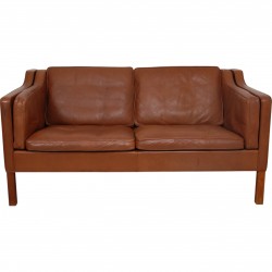 Børge Mogensen 2-personers 2212 sofa i patineret brunt læder