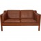 Børge Mogensen 2-personers 2212 sofa i patineret brunt læder