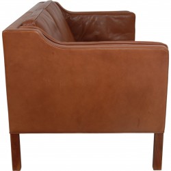 Børge Mogensen 2-personers 2212 sofa i patineret brunt læder