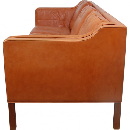 Børge Mogensen 3.personers 2213 sofa i patineret cognac læder