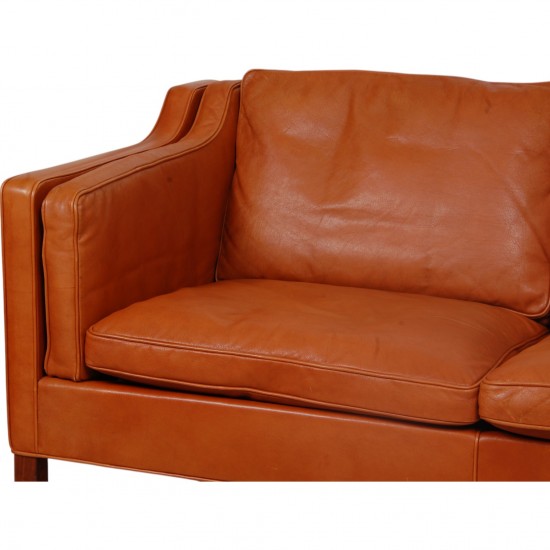 Børge Mogensen 3.personers 2213 sofa i patineret cognac læder