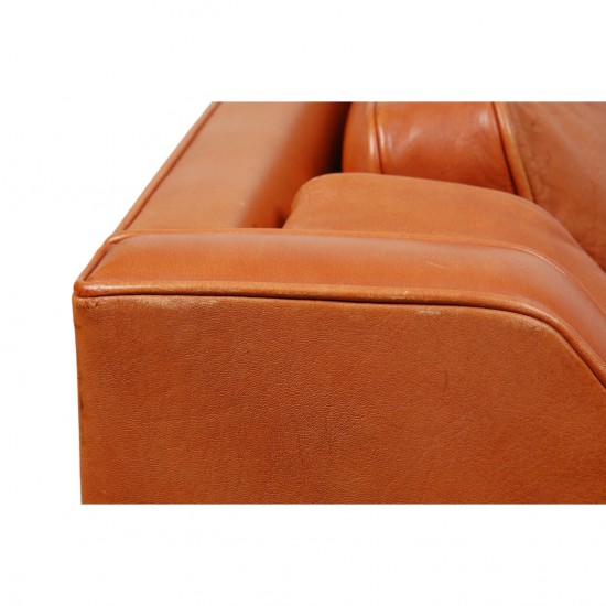 Børge Mogensen 3.personers 2213 sofa i patineret cognac læder