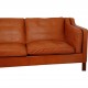 Børge Mogensen 3.personers 2213 sofa i patineret cognac læder