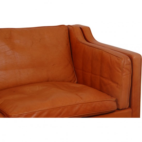 Børge Mogensen 3.personers 2213 sofa i patineret cognac læder