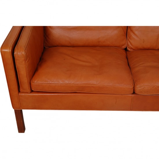 Børge Mogensen 3.personers 2213 sofa i patineret cognac læder