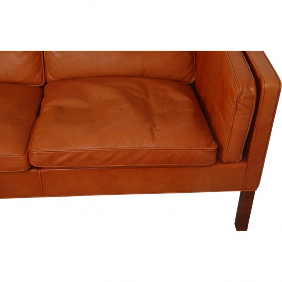 Børge Mogensen 3.personers 2213 sofa i patineret cognac læder