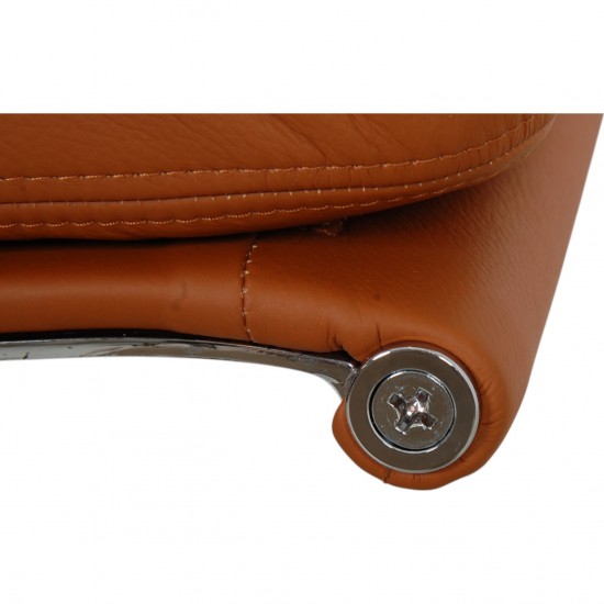 Charles Eames Ea-219 softpad kontorstol nybetrukket med cognac bizon læder