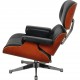 Charles Eames Lounge chair with ottoman in black leather