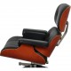Charles Eames Lounge chair with ottoman in black leather