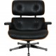 Charles Eames Lounge chair with ottoman in black leather