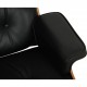 Charles Eames Lounge chair with ottoman in black leather
