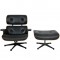 Charles Eames Lounge chair med ottoman i sort læder
