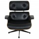 Charles Eames Lounge chair med ottoman i sort læder