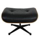 Charles Eames Lounge chair med ottoman i sort læder