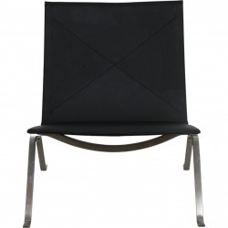 Poul Kjærholm PK22 chair reupholstered in black Nevada leather