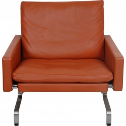 Poul Kjærholm PK-31/1 loungestol i terracotta læder