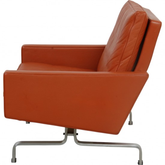 Poul Kjærholm PK-31/1 loungestol i terracotta læder