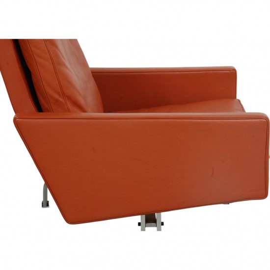 Poul Kjærholm PK-31/1 loungestol i terracotta læder