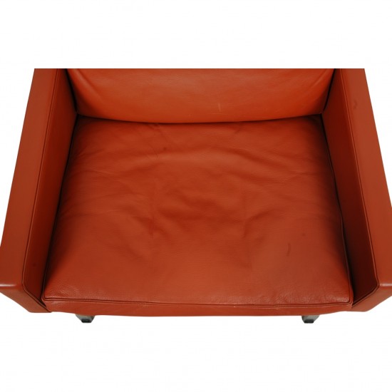 Poul Kjærholm PK-31/1 loungestol i terracotta læder