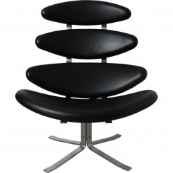 Erik Jørgensen Corona chair in black leather
