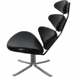 Erik Jørgensen Corona chair in black leather