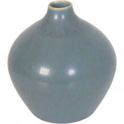 Palshus lille vase i blå grå glasur.