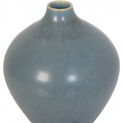 Palshus lille vase i blå grå glasur.