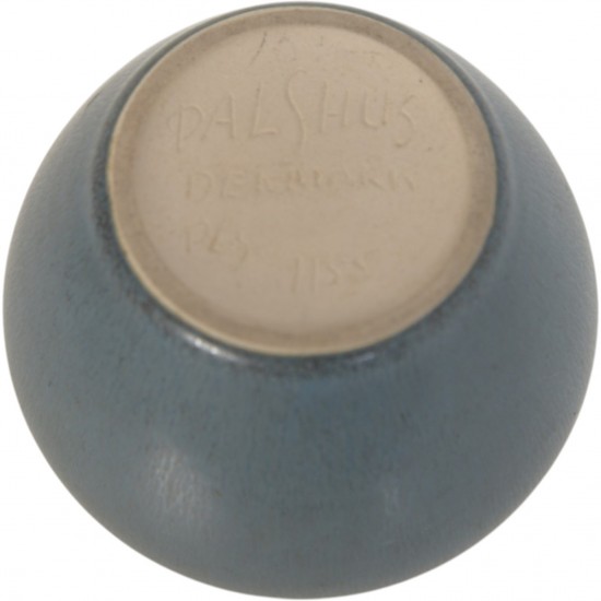 Palshus lille vase i blå grå glasur.
