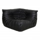 Michel Ducaroy Togo corner chair reupholstered in black leather