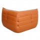 Michel Ducaroy Togo corner chair reupholstered in cognac leather