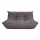 Michel Ducaroy Togo 2.pers sofa reupholstered in grey Alcantara fabric