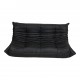 Michel Ducaroy Togo 3.pers sofa reupholstered in black leather