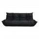 Michel Ducaroy Togo 3.pers sofa reupholstered in black leather