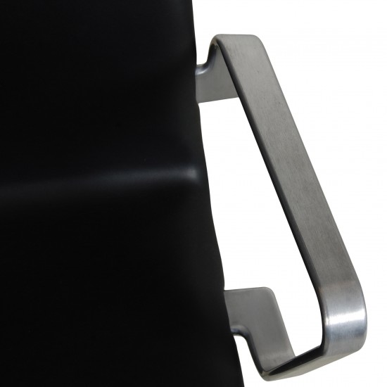 Arne Jacobsen høj Oxford kontorstol i  sort læder