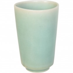Saxbo vase markeret i bund nr. 114 grøn glasur, Ø: 9 cm H: 14 cm.