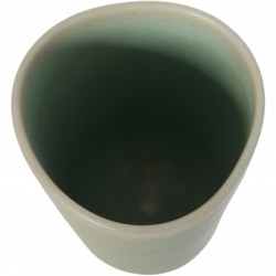 Saxbo vase markeret i bund nr. 114 grøn glasur, Ø: 9 cm H: 14 cm.