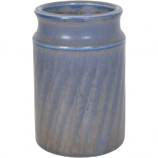 Saxbo vase markeret i bund  blå glasur.