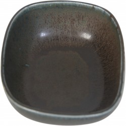 Saxbo oval skål rødbrun glasur.
