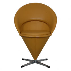 Verner Panton Cone chair i gult læder
