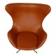 Arne Jacobsen Egg newly upholstered with walnut aniline leather