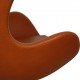 Arne Jacobsen Egg newly upholstered with walnut aniline leather