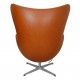 Arne Jacobsen Egg newly upholstered with walnut aniline leather