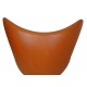 Arne Jacobsen Egg newly upholstered with walnut aniline leather