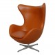 Arne Jacobsen Egg newly upholstered with walnut aniline leather